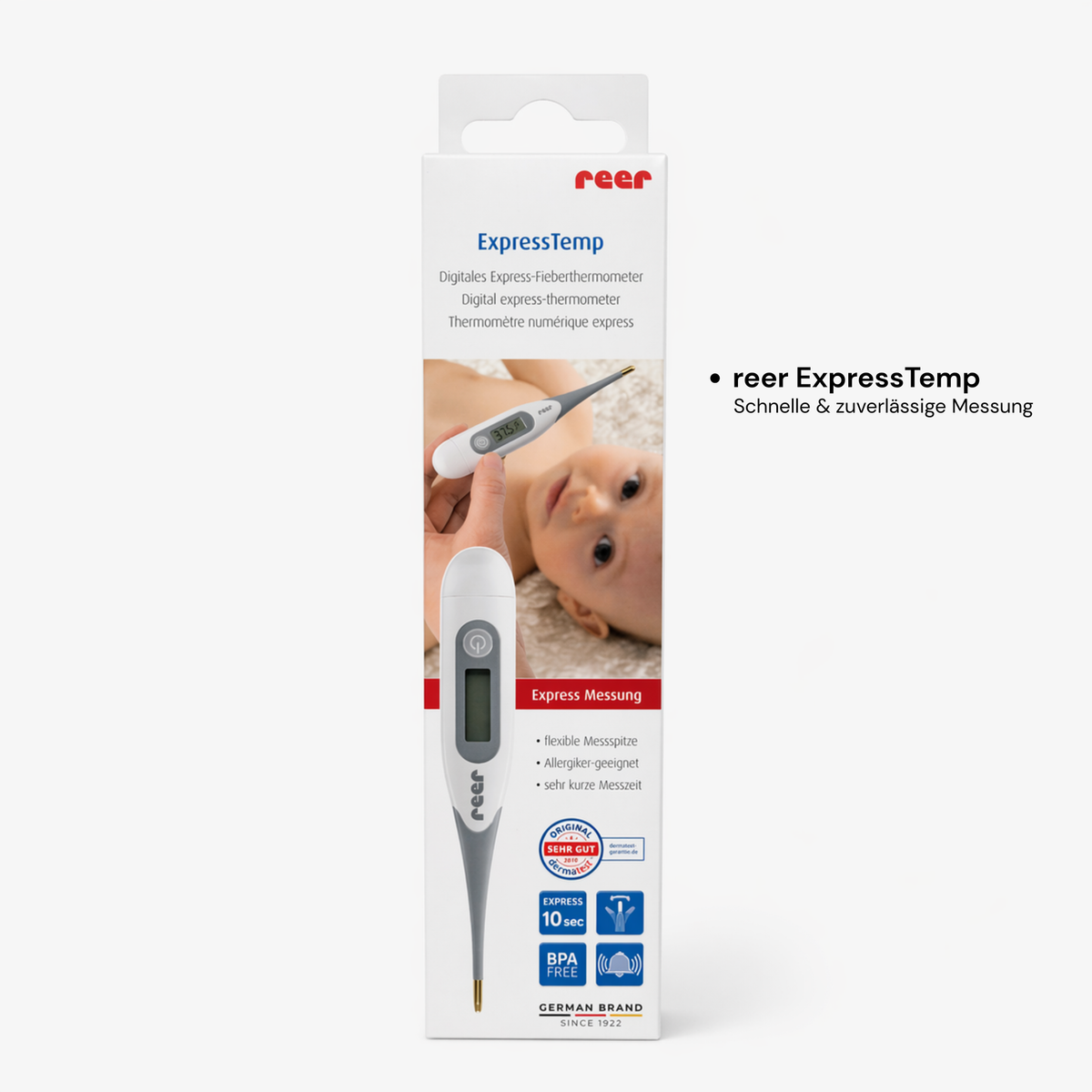 Digitales reer ExpressTemp Fieberthermometer mit flexibler Messspitze für Babys und Kinder